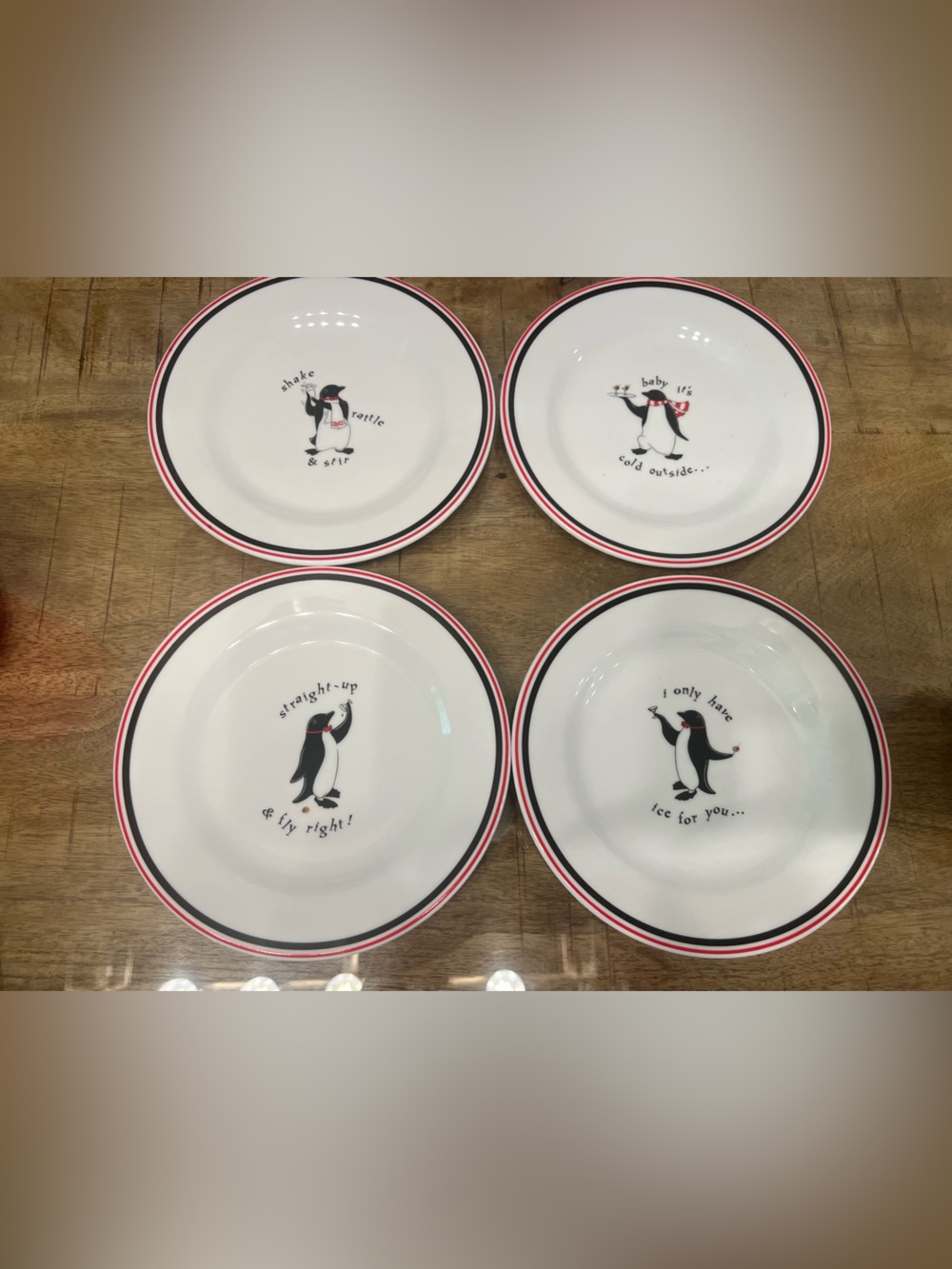 Restoration Hardware "Cocktail Songs" Penguin salad or dessert plates